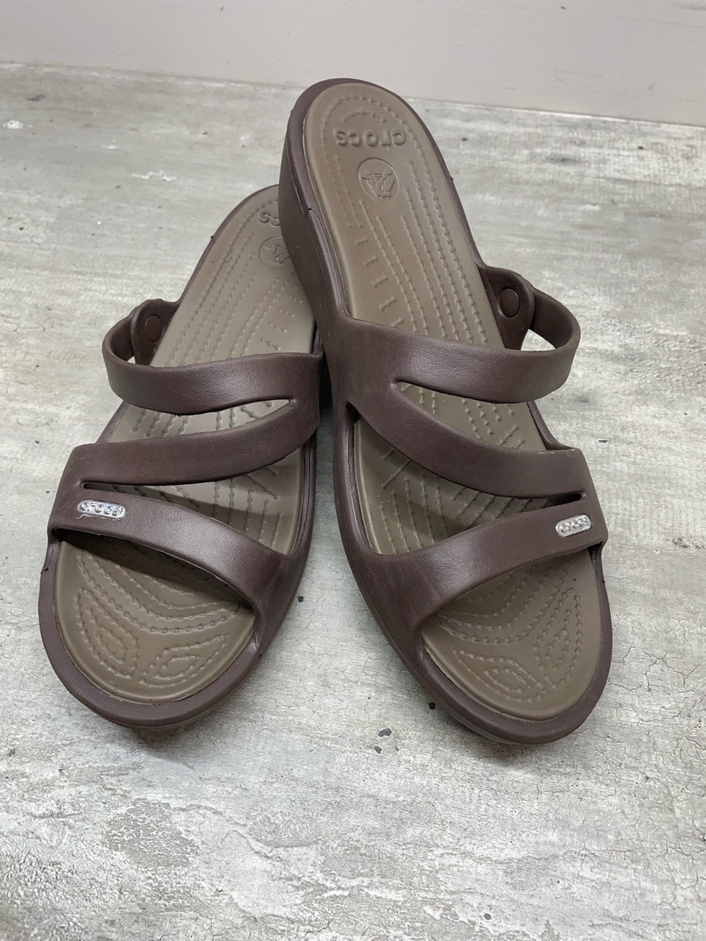 CROCS Women's Brown Slip-On Sandals